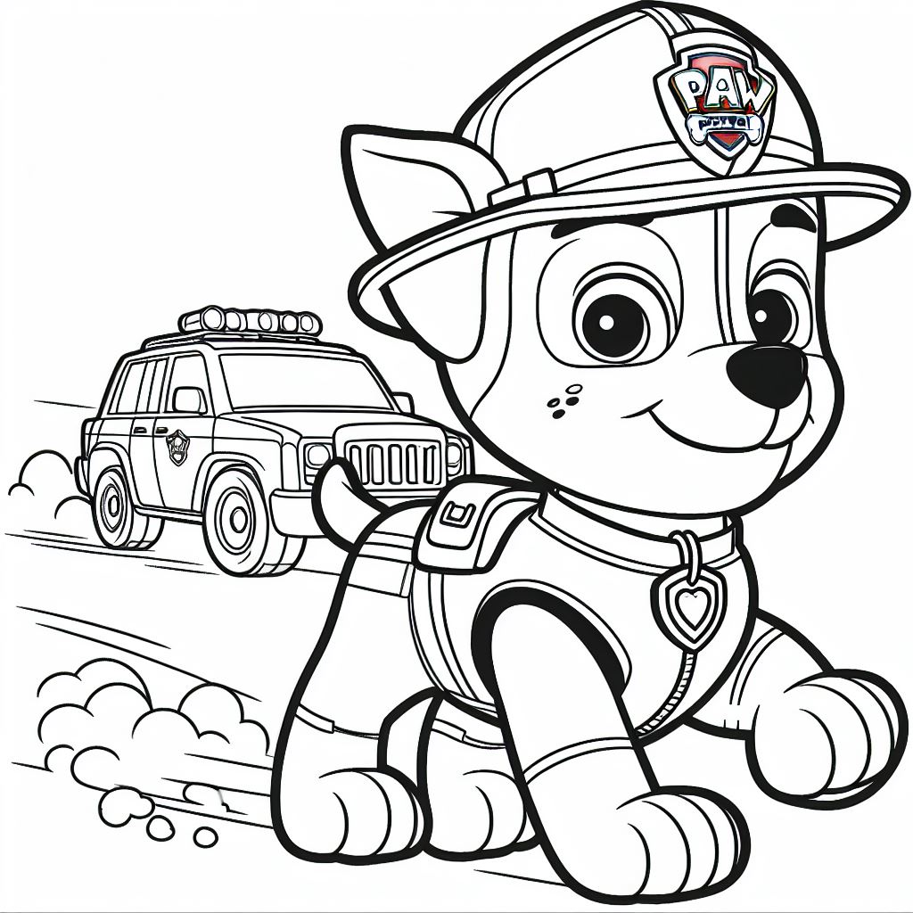 Paw Patrol Coloring Pages chase12